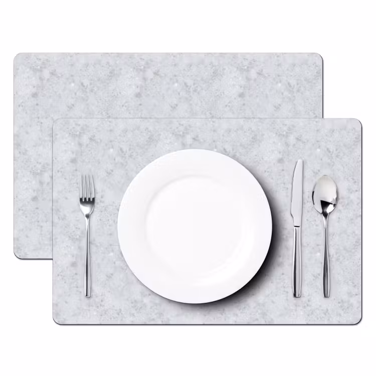 Placemat - 6 stuks - Grijs - Terrazzo-effect - Beton — 2