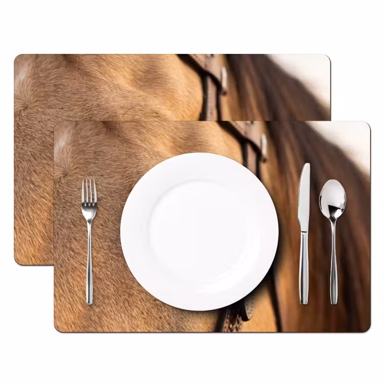 Placemat - 6 stuks - Paard - Oog - Bruin — 2