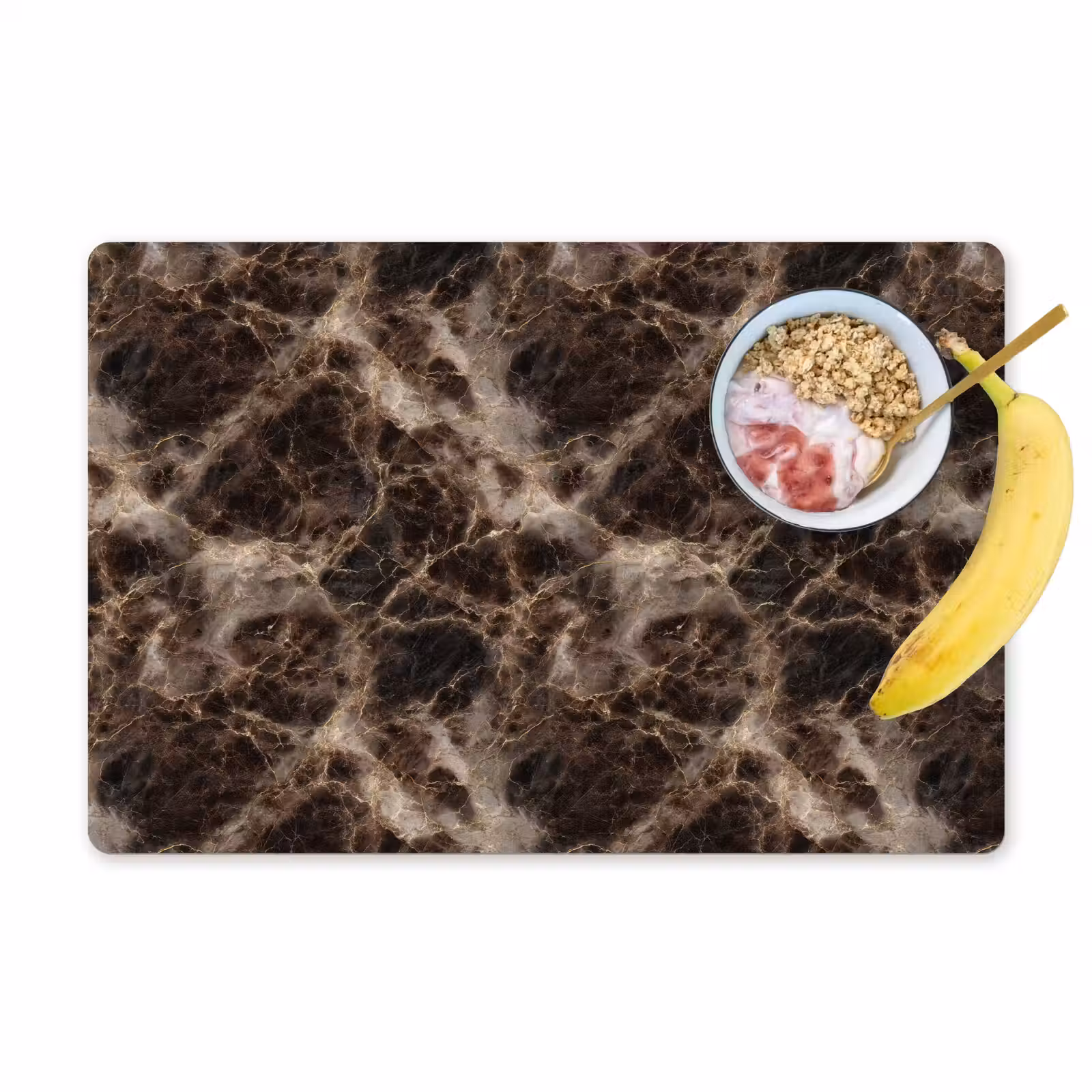 Placemat - 6 stuks - Bruin - Goud - Marmer — 1
