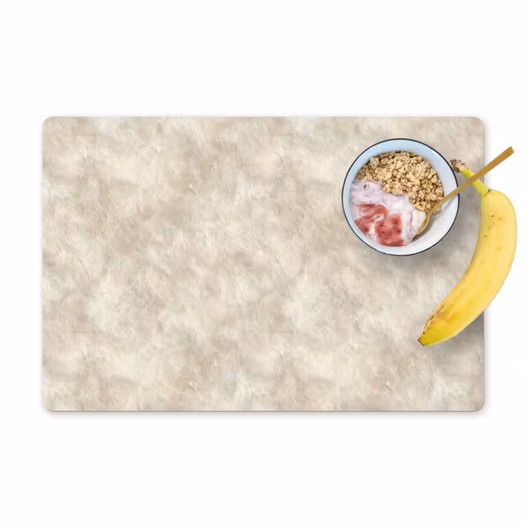 Placemat - 6 stuks - Beige - Reliëfstructuur - Natuursteen — 1