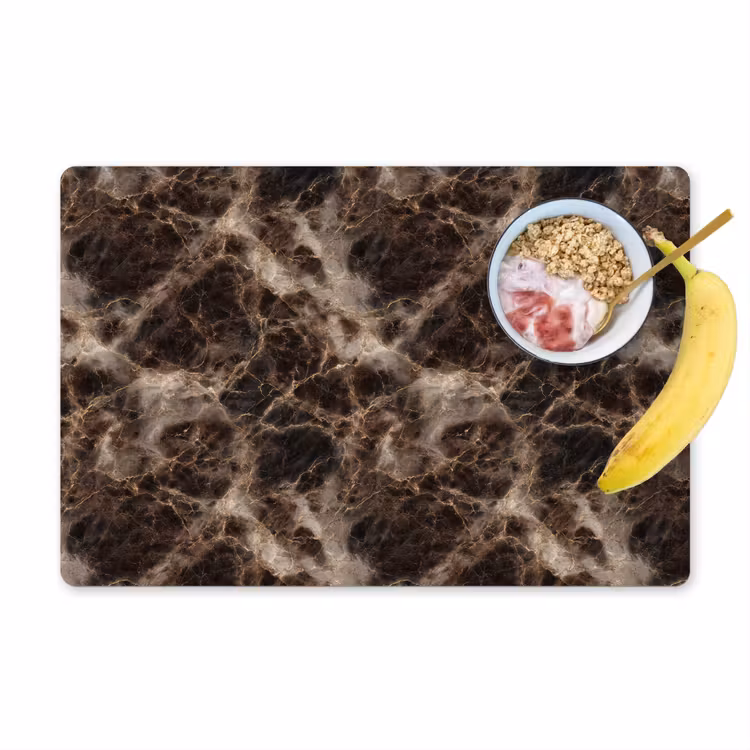 Placemat - 6 stuks - Bruin - Goud - Marmer — 1