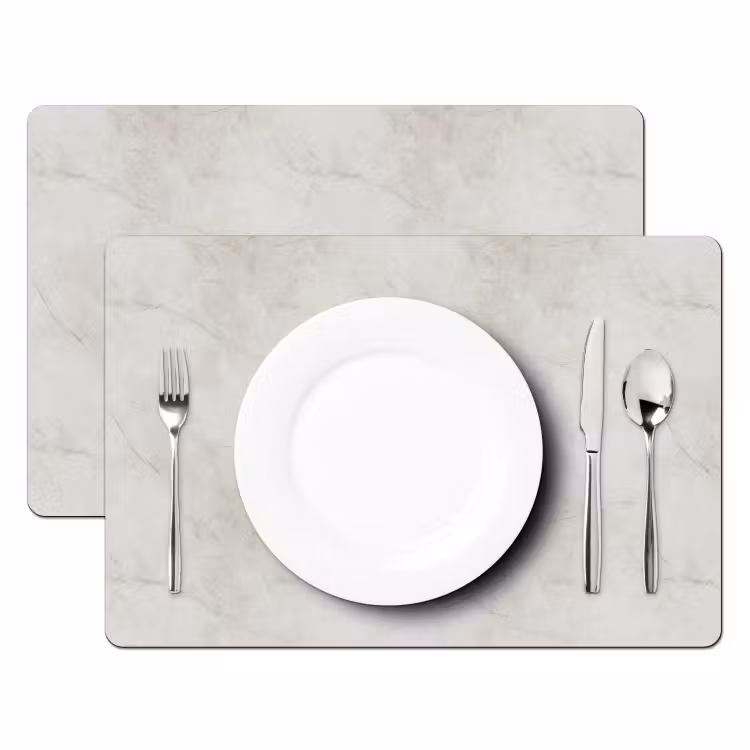 Placemat - 6 stuks - Grijs - Marmer - Aders — 2