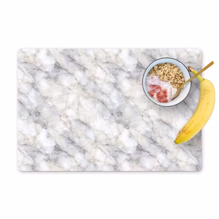 Placemat - 6 stuks - Grijs - Marmer - Gedetailleerd — 1