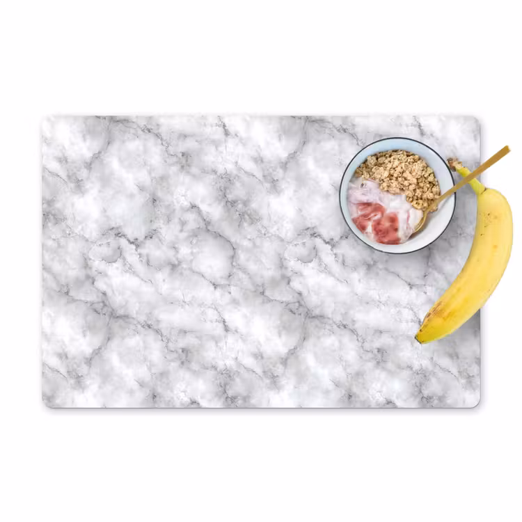 Placemat - 6 stuks - Grijs - Marmer - Klassiek - Aders — 1