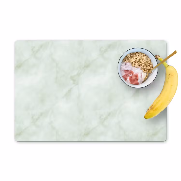 Placemat - 6 stuks - Groen - Marmer - Vloeiende aders — 1