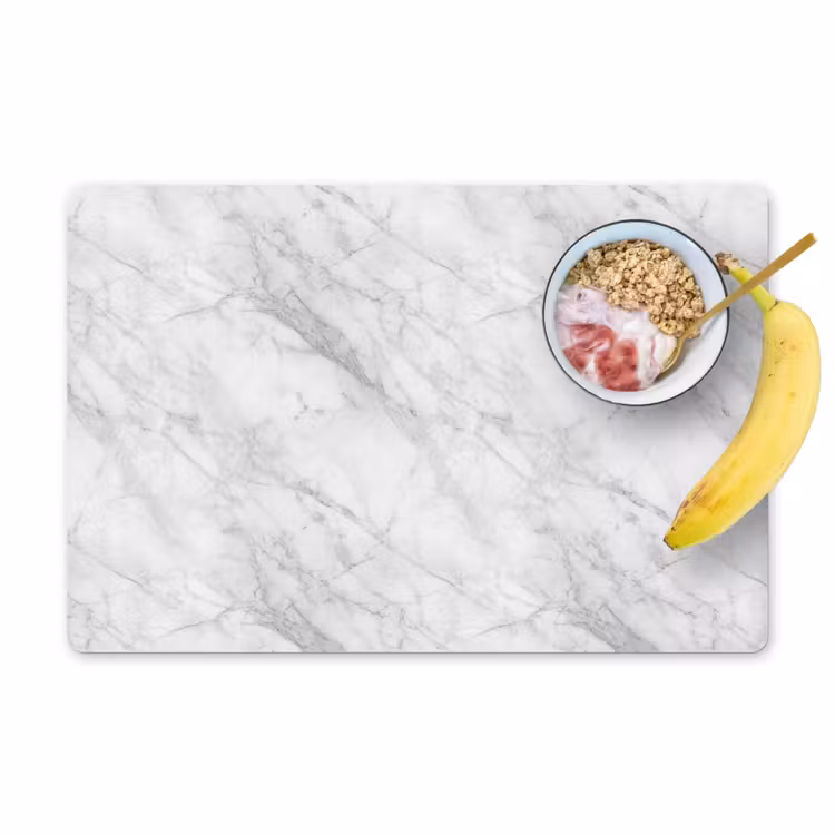 Placemat - 6 stuks - Klassiek - Marmer - Grijs — 1