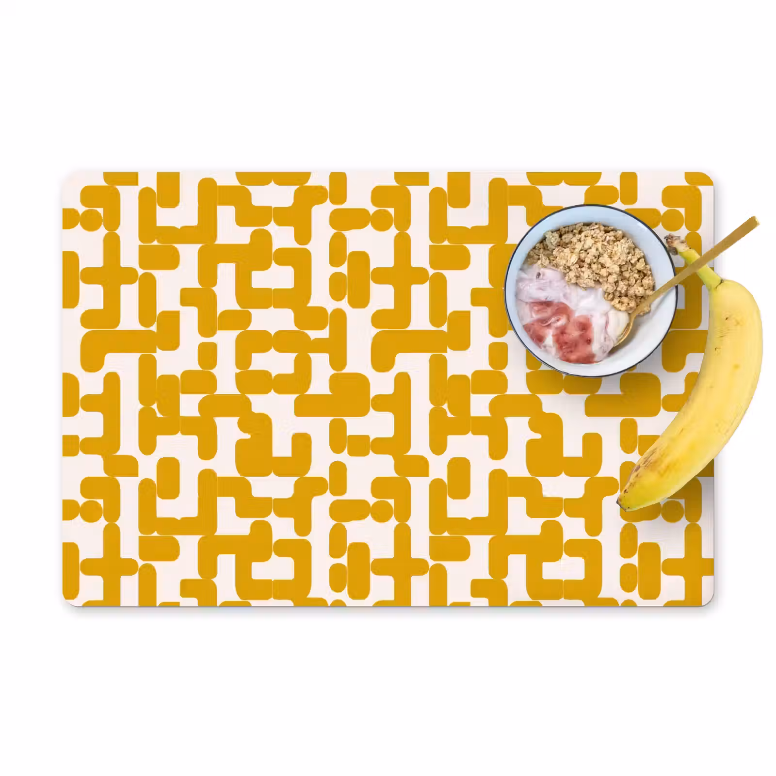 Placemat - 6 stuks - Geel - Beige - Patroon — 1
