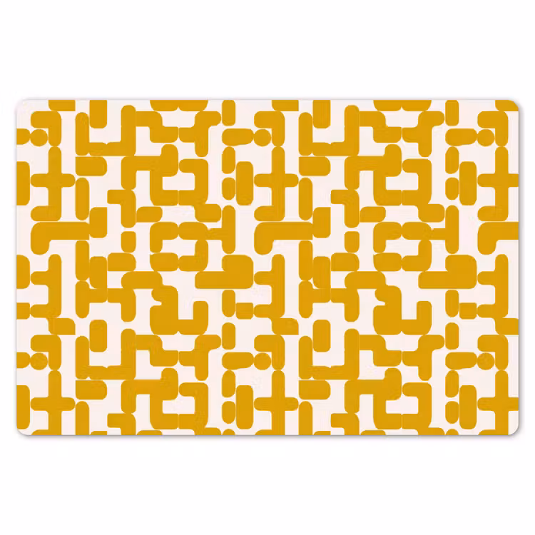 Placemat - 6 stuks - Geel - Beige - Patroon — 7