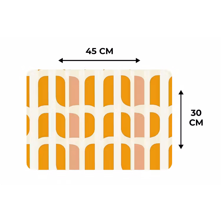 Placemat - 6 stuks - Geometrisch - Patroon - Geel - Roze — 3