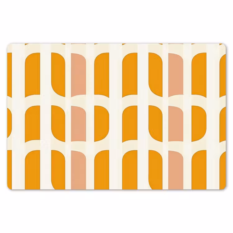 Placemat - 6 stuks - Geometrisch - Patroon - Geel - Roze — 7