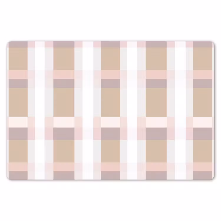 Placemat - 6 stuks - Ruitpatroon - Aardetinten - Minimalistisch — 7