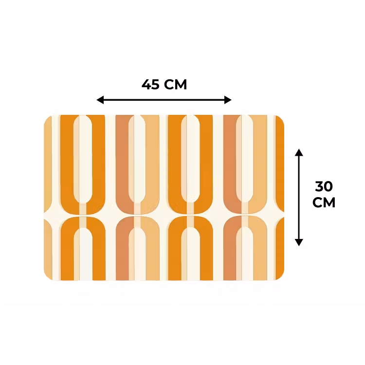 Placemat - 6 stuks - U-vorm - Retro - Oranje — 3
