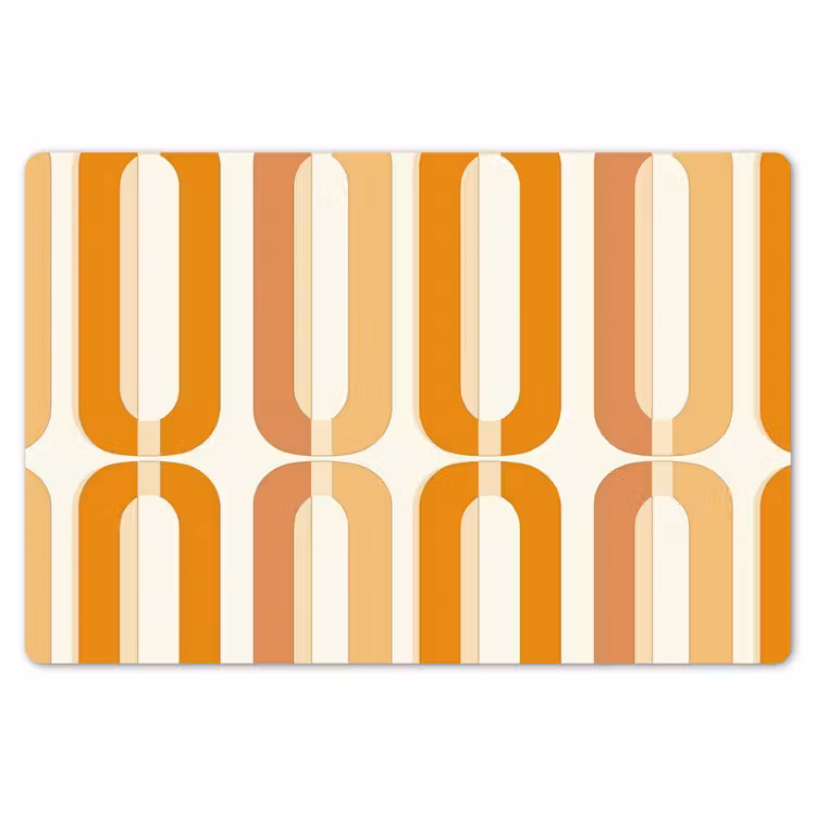 Placemat - 6 stuks - U-vorm - Retro - Oranje — 7