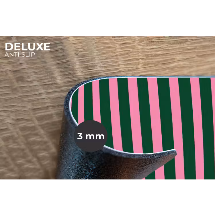 Placemat - 6 stuks - Verticale strepen - Groen - Roze — 4