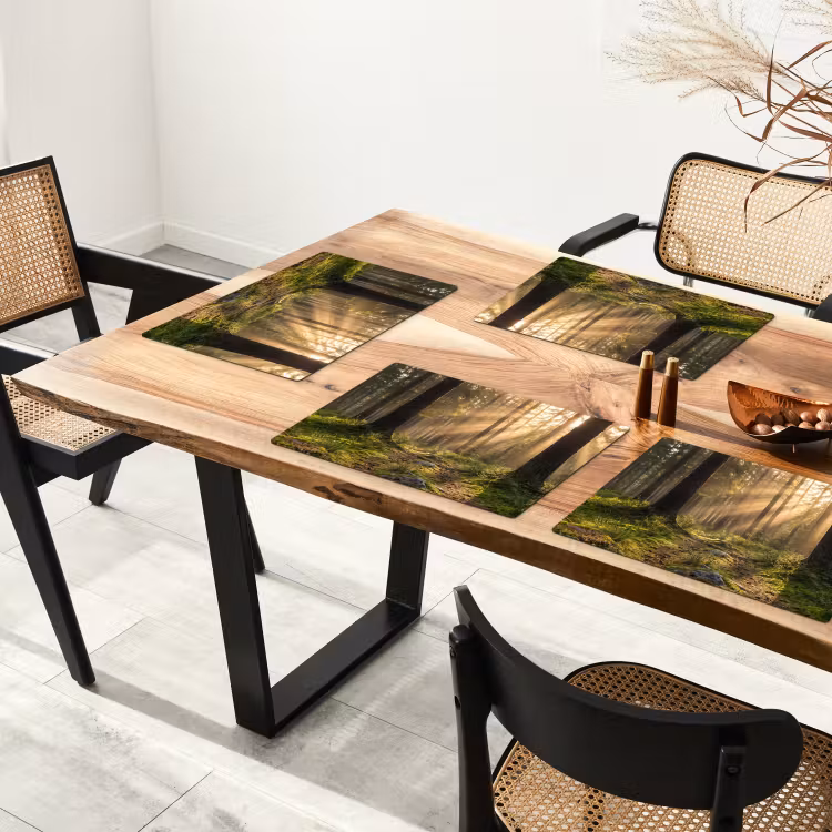 Placemat - 6 stuks - Bos - Zonlicht - Gras — 5