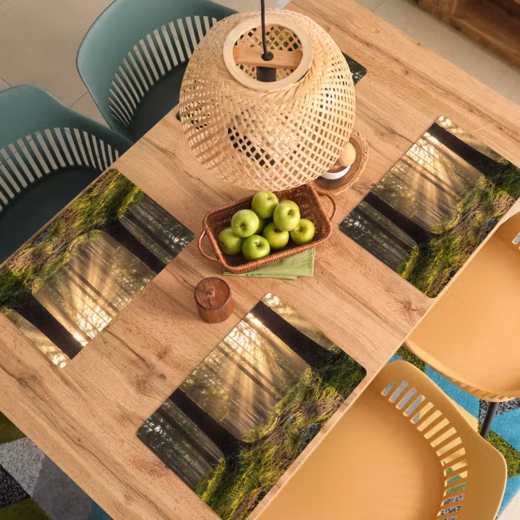 Placemat - 6 stuks - Bos - Zonlicht - Gras — 6