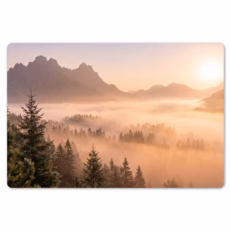 Placemat - 6 stuks - Zonlicht - Mist - Bergen - Bomen — 7