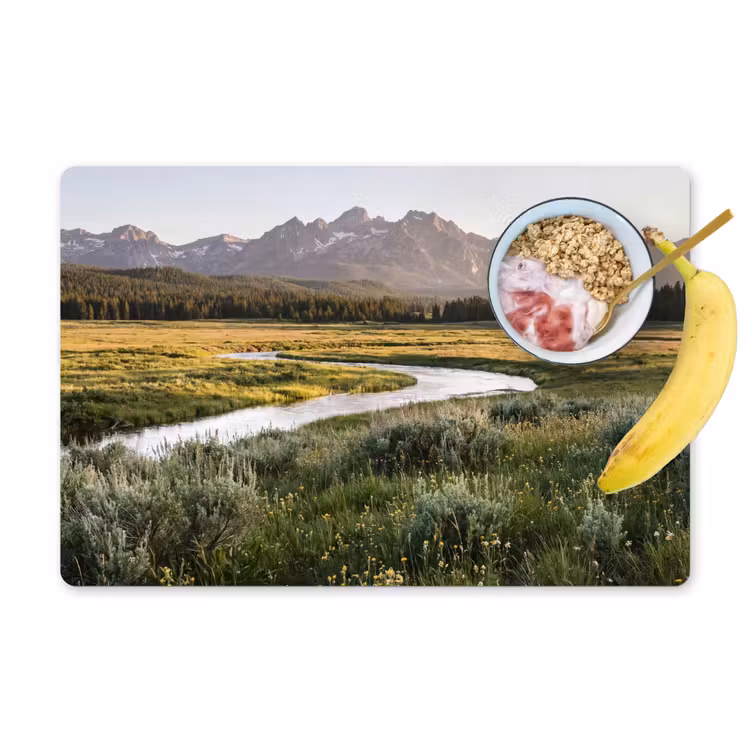 Placemat - 6 stuks - Berglandschap - Rivier - Bos — 1