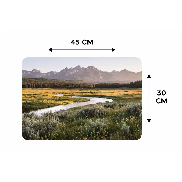 Placemat - 6 stuks - Berglandschap - Rivier - Bos — 3