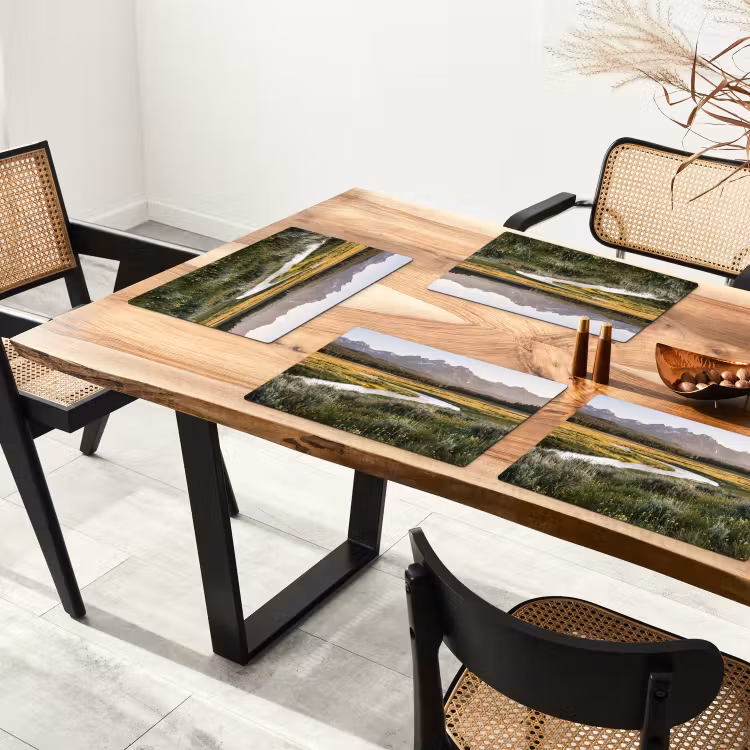Placemat - 6 stuks - Berglandschap - Rivier - Bos — 5