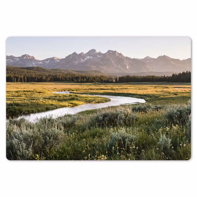 Placemat - 6 stuks - Berglandschap - Rivier - Bos — 7