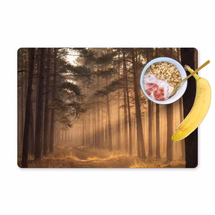 Placemat - 6 stuks - Bos - Mist - Zonlicht — 1