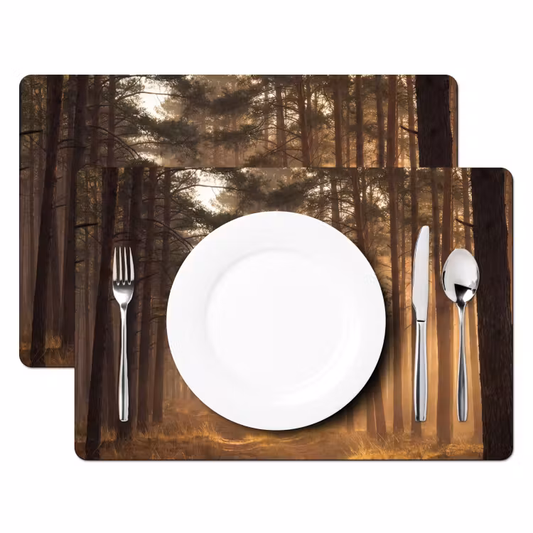 Placemat - 6 stuks - Bos - Mist - Zonlicht — 2