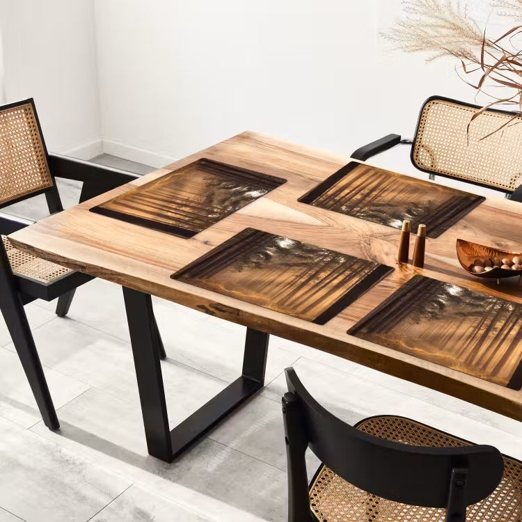 Placemat - 6 stuks - Bos - Mist - Zonlicht — 5