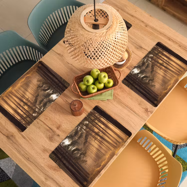 Placemat - 6 stuks - Bos - Mist - Zonlicht — 6