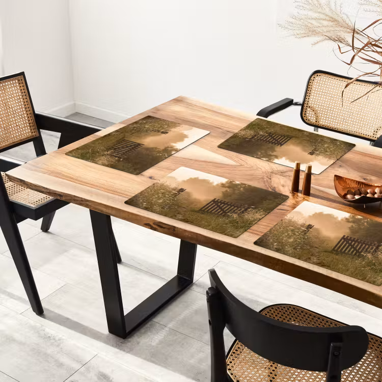 Placemat - 6 stuks - Hek - Natuur - Mist - Veld — 5