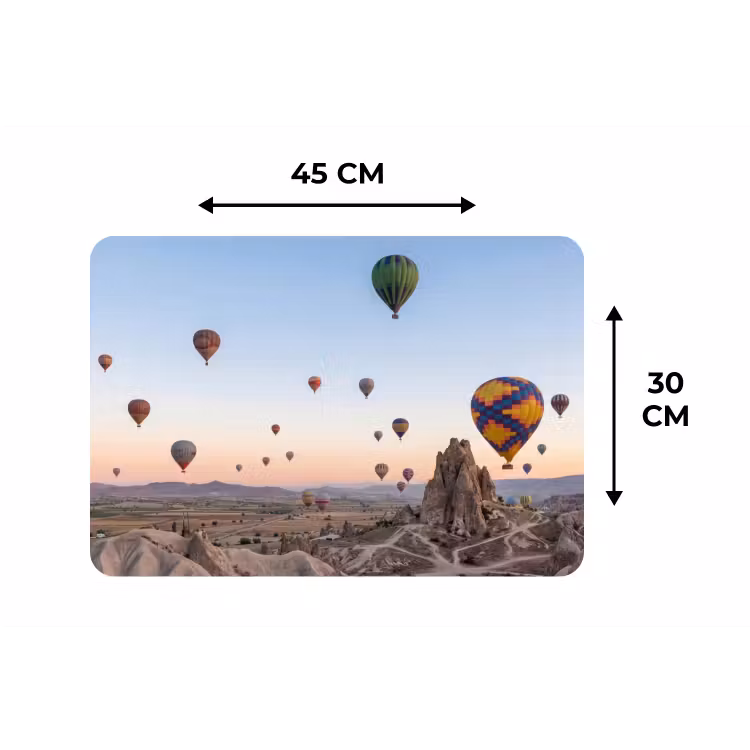 Placemat - 6 stuks - Luchtballonnen - Rotsen - Zonsopgang — 3