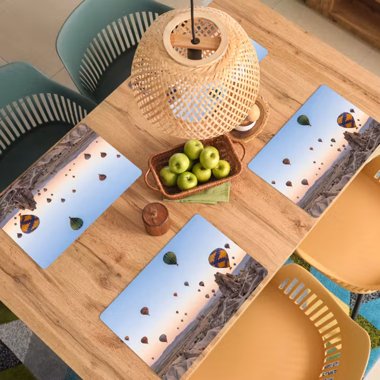 Placemat - 6 stuks - Luchtballonnen - Rotsen - Zonsopgang — 6