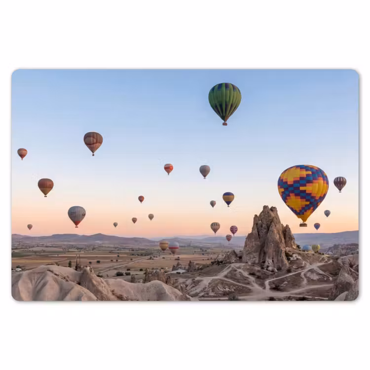 Placemat - 6 stuks - Luchtballonnen - Rotsen - Zonsopgang — 7