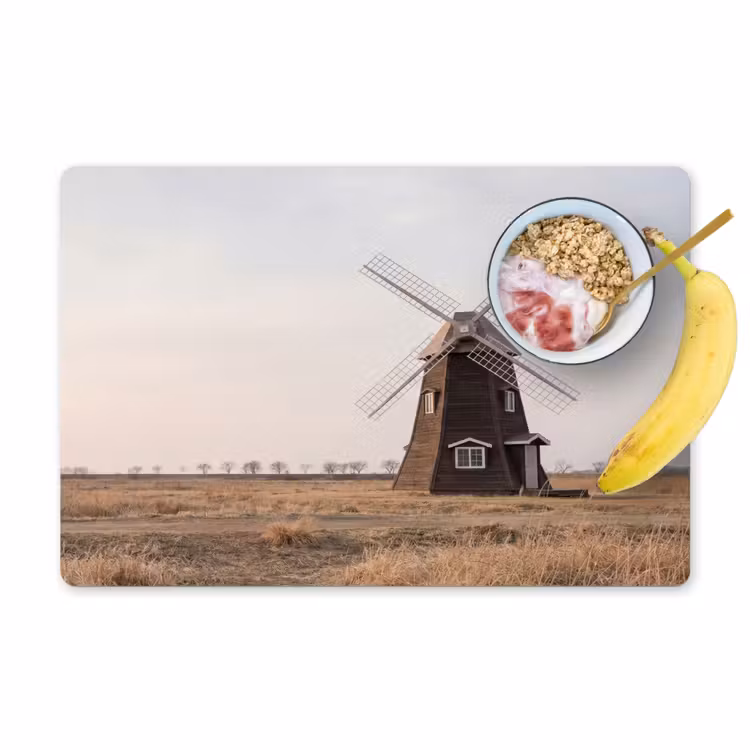 Placemat - 6 stuks - Windmolens - Landschap - Veld — 1