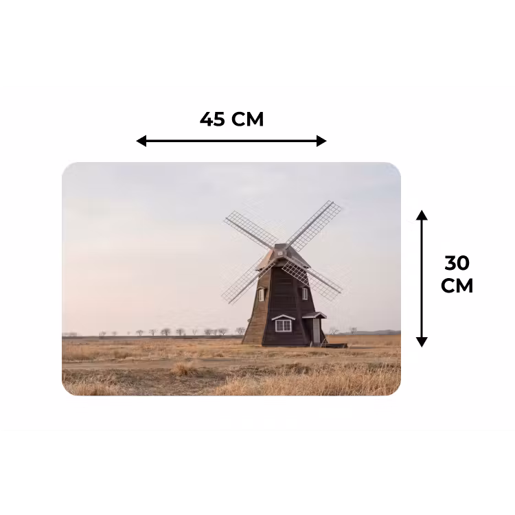 Placemat - 6 stuks - Windmolens - Landschap - Veld — 3