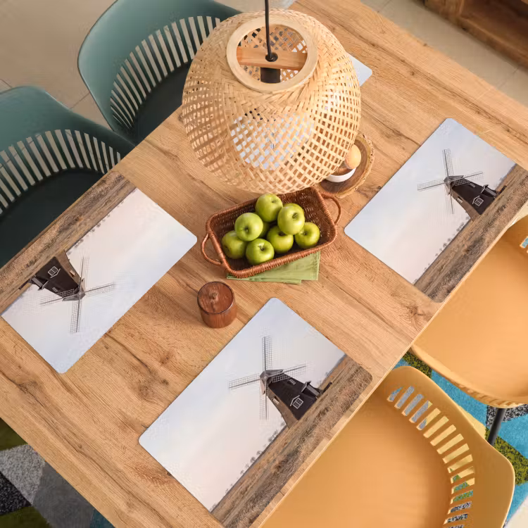 Placemat - 6 stuks - Windmolens - Landschap - Veld — 6