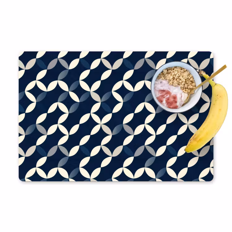 Placemat - 6 stuks - Abstract - Patroon - Blauw — 1