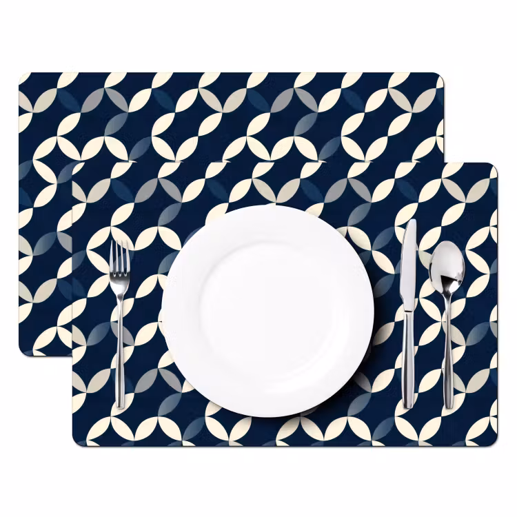 Placemat - 6 stuks - Abstract - Patroon - Blauw — 2