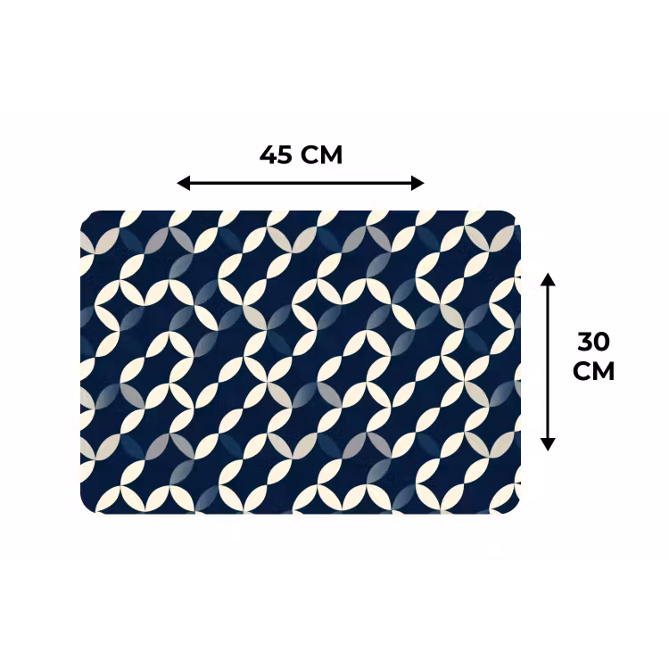 Placemat - 6 stuks - Abstract - Patroon - Blauw — 3