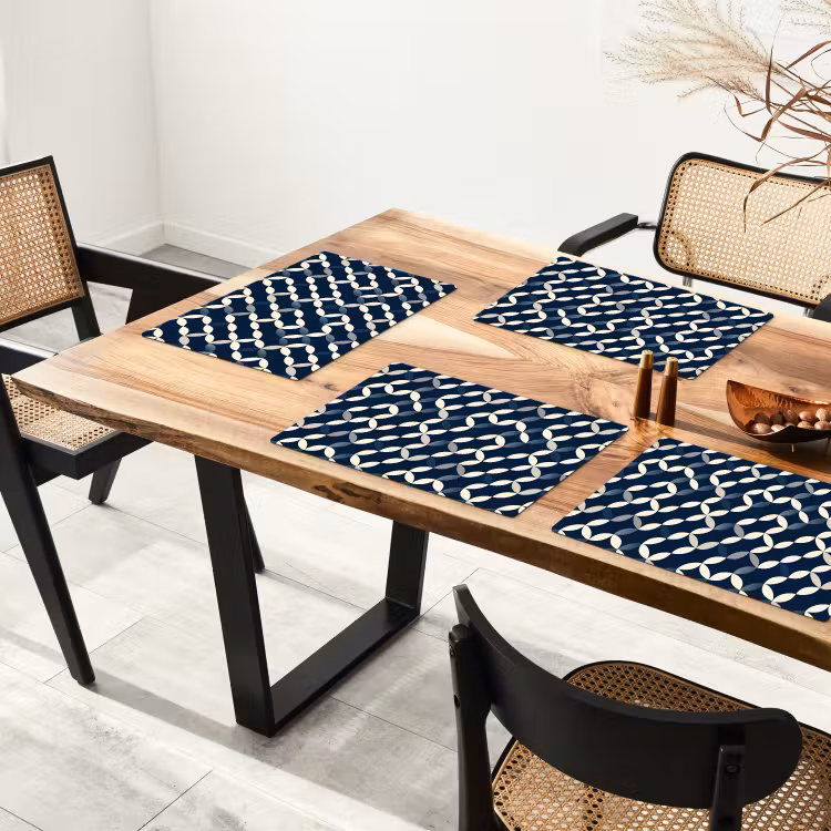 Placemat - 6 stuks - Abstract - Patroon - Blauw — 5