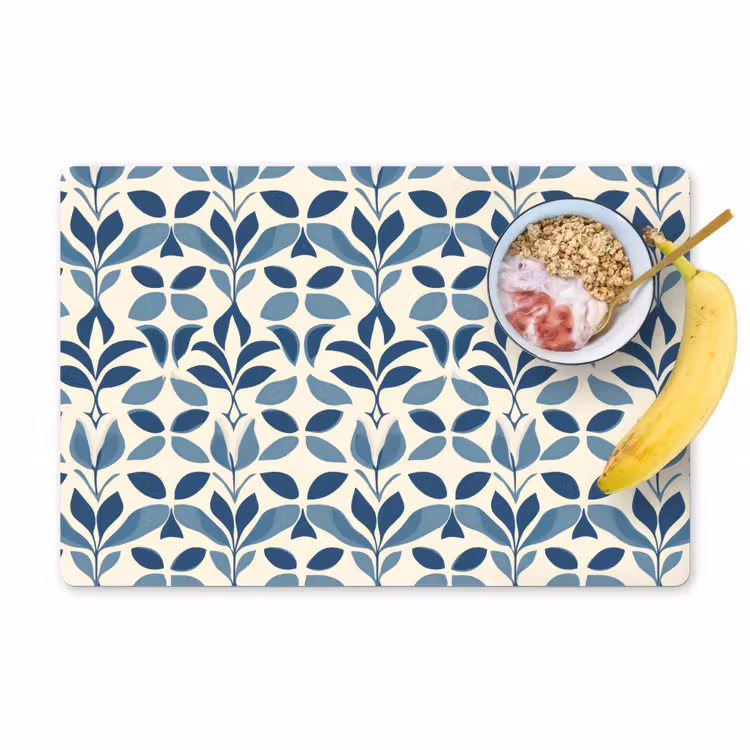 Placemat - 6 stuks - Flora - Modern - Blauw — 1