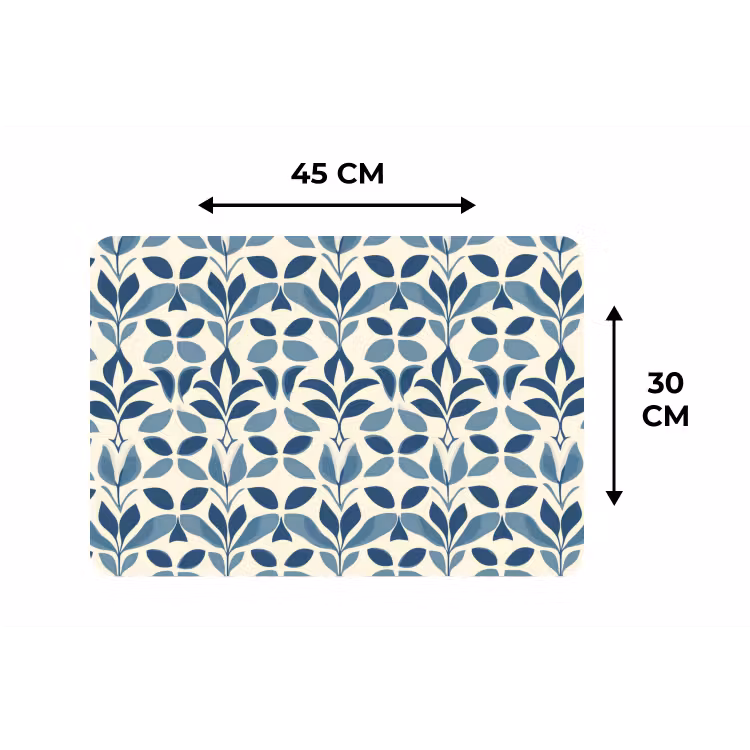 Placemat - 6 stuks - Flora - Modern - Blauw — 3