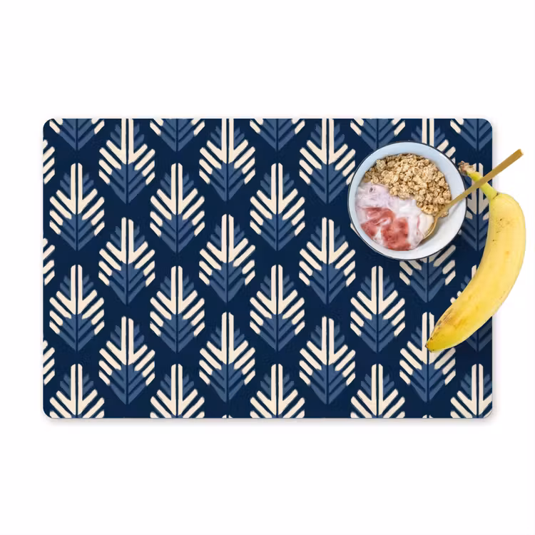 Placemat - 6 stuks - Modern - Patroon - Blauw — 1