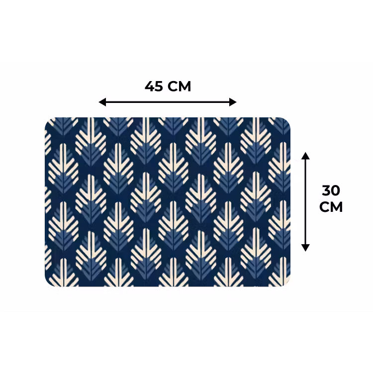Placemat - 6 stuks - Modern - Patroon - Blauw — 3