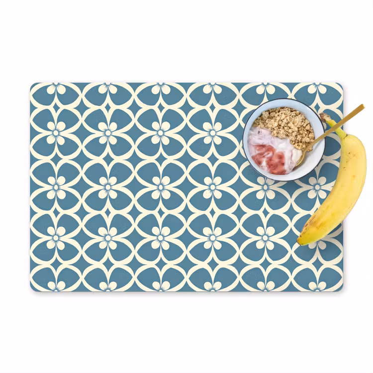 Placemat - 6 stuks - Patroon - Symmetrisch - Blauw — 1