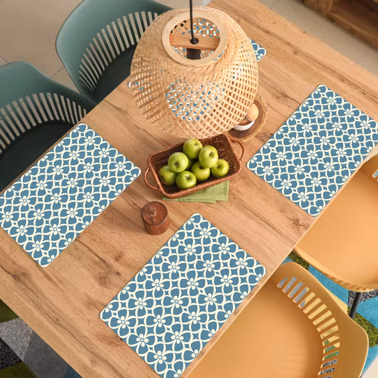 Placemat - 6 stuks - Patroon - Symmetrisch - Blauw — 6