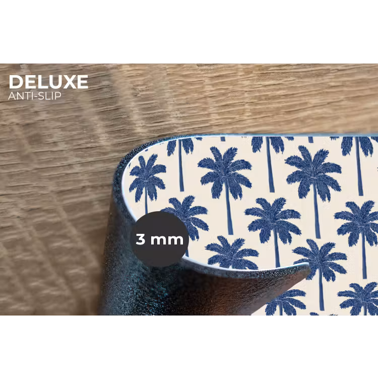 Placemat - 6 stuks - Symmetrisch - Palm - Blauw — 4