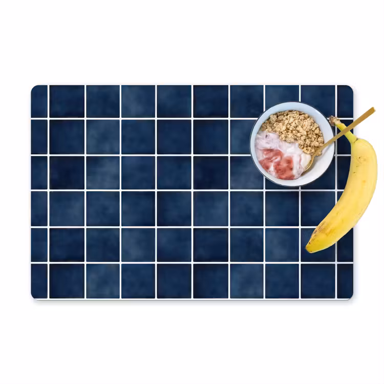 Placemat - 6 stuks - Tegel - Modern - Blauw — 1
