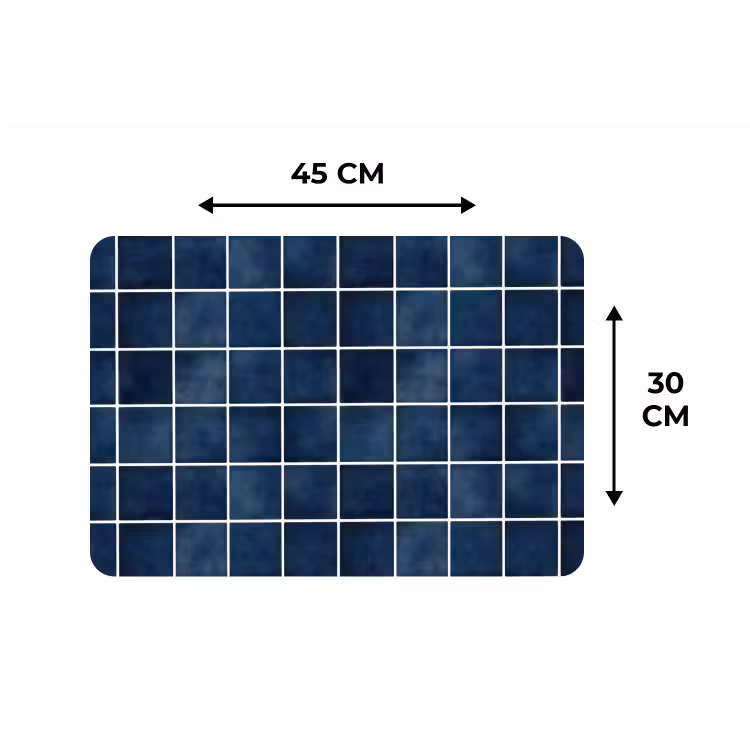 Placemat - 6 stuks - Tegel - Modern - Blauw — 3