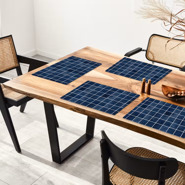 Placemat - 6 stuks - Tegel - Modern - Blauw — 5